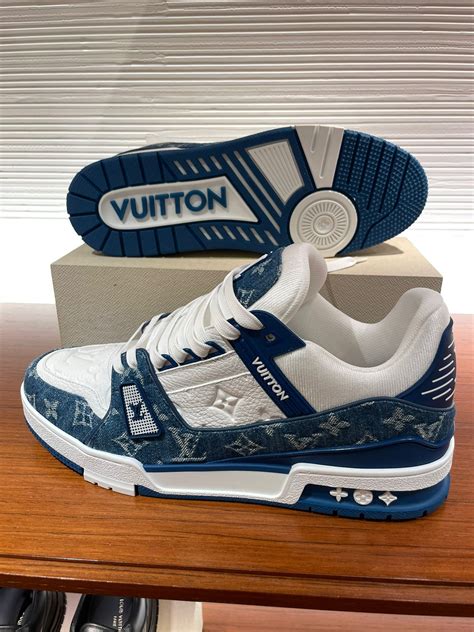 louis vuitton zip up sneaker blue|louis vuitton blue trainers.